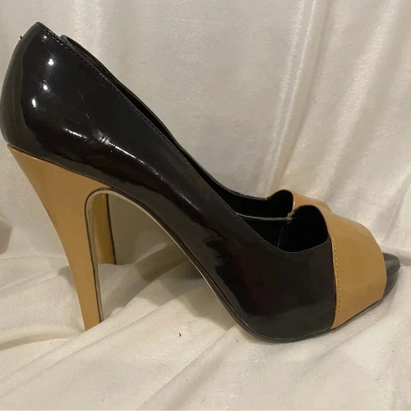 Steve Madden Luxe Women’s 4” Peekaboo Heels.‎ Brown/Tan. Size: 7.5 - Picture 1 of 6